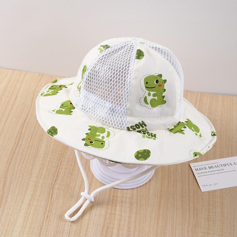 

Wide Large Brim Sun Protection Hat Cartoon Dinosaur Print Bucket Hat Baby Fisherman Cap Summer Style B