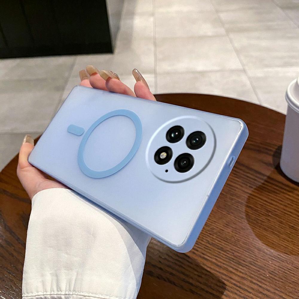 

For OnePlus 13 Magnetic Case Compatible with MagSafe Frosted PC Phone Cover with Camera Lens Protector Blue