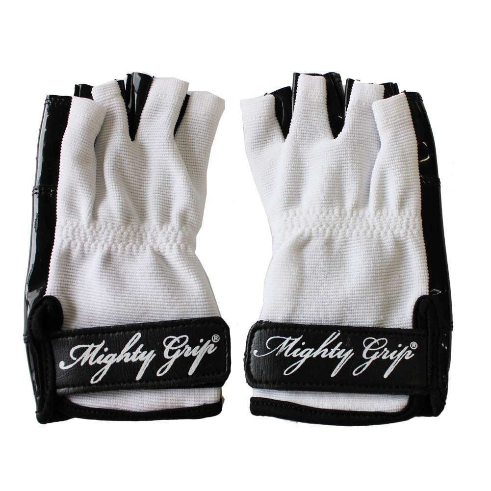 Mighty Grip Anti-Slip Tuck Gloves for Pole Dancing (White, M)
