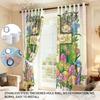 Set Of 2 Easter Cartoon Rabbit Cross Print Perforated Curtains Multiple Sizes Living Room Bedroom Insulation Decoration Curtain Blackout Polyester