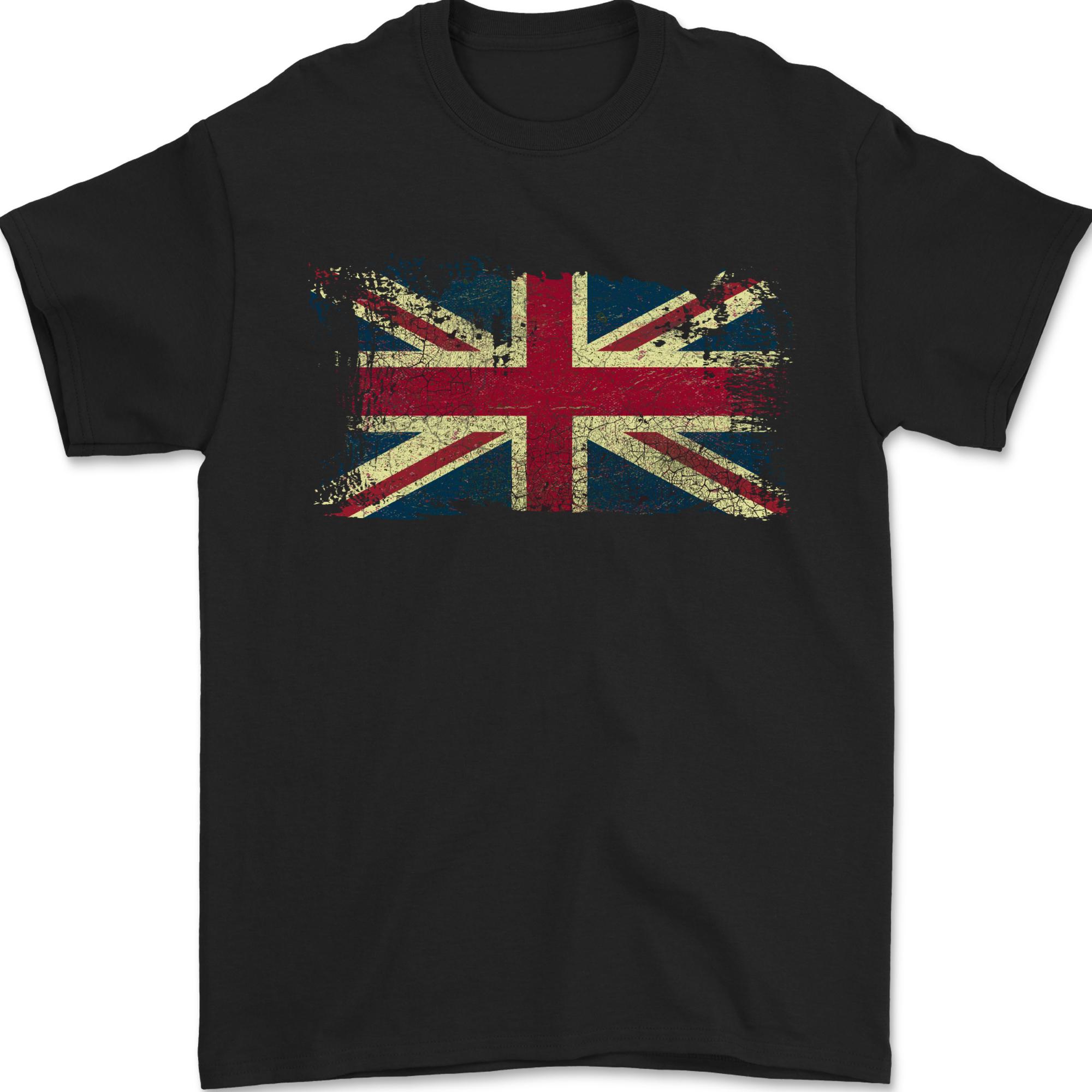 Distressed Great Britain Flag Union Jack UK Unisexs TShirt 100 Cotton S