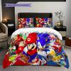 Super Mario Adventure Set Threepiece Set 1 Duvet Cover 2 Pillowcase Without Core Christmas Birthday Gift Soft And Comfortable Bedding Set
