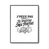 Affiche - PLANETEE - J'peux Pas Minimaliste - Tortue - A2 42×59,4 Cm - Papier Photo 310 G/m² Perlée