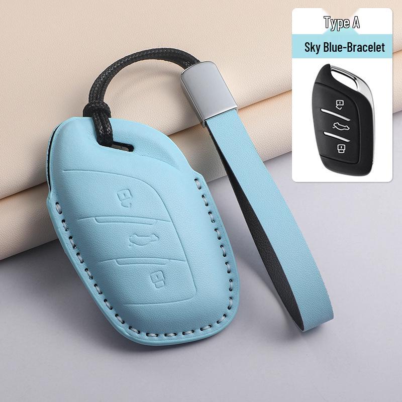 Tri-color Key Cover for Roewe i5, RX5 MAX, RX3, MG HS, MG 5, i6 Max in PU Leather.