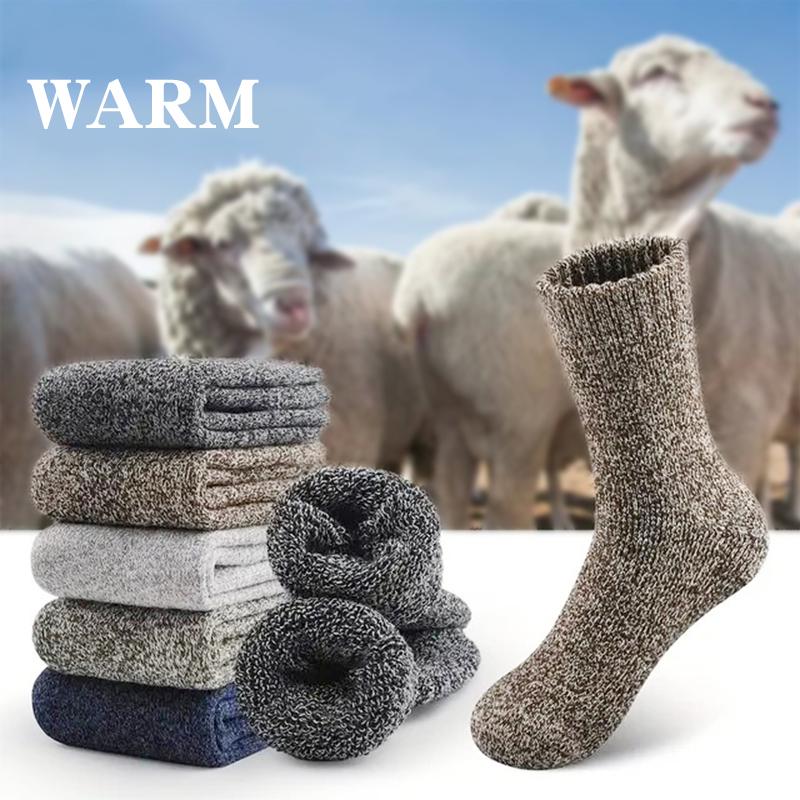 3 Pairs Winter Warm Thick Towel Bottom Man Socks Wool Male Socks Slipper Socks Merino Wool Socks Against Cold Snow Socks