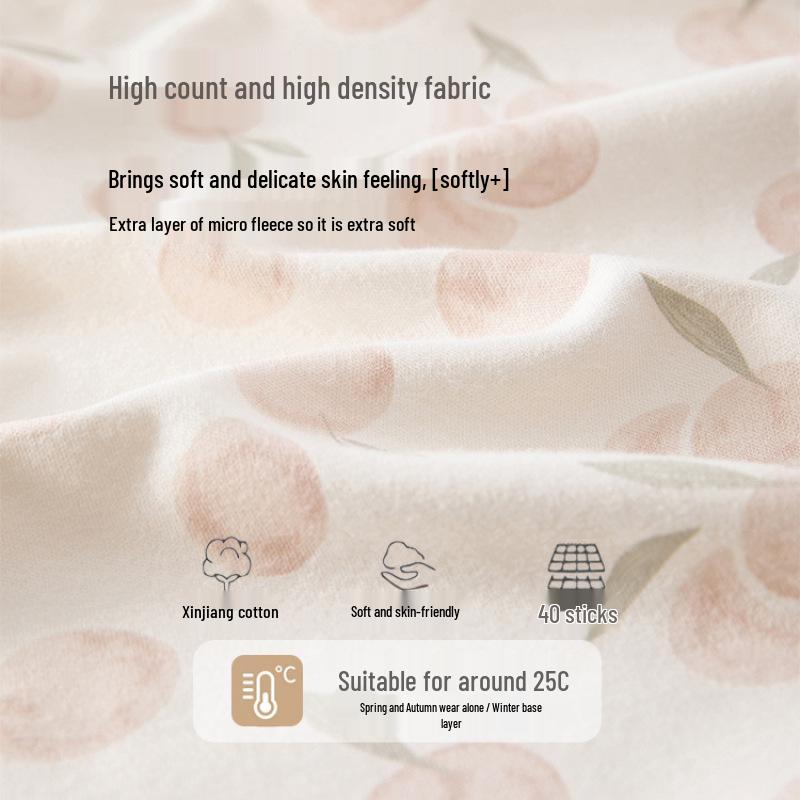 Pure Cotton Baby High-Waisted Two-Piece Set - Newborn Autumn Pajamas