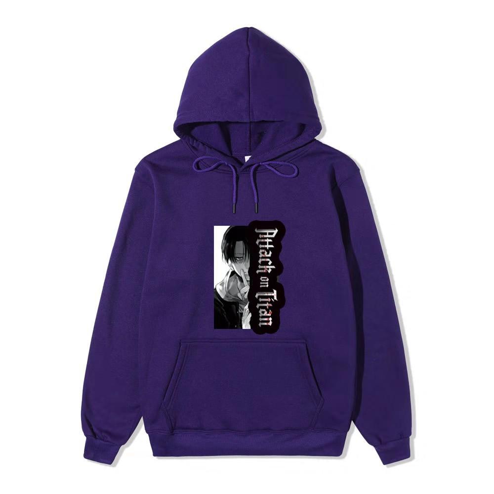Attack on Titan Levi Ackerman Manga Hoodie Unisex Fleece Sweatshirt Gothic Vertical Logo Front Print No Sleeve Autumn Winter Pullover
