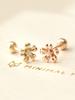 Minimalpiercing 14K Mini Cubic Petal Flower Piercing Earrings