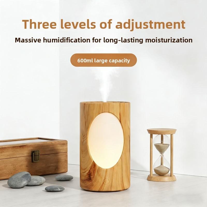 Tree Hole Humidifier Usb Night Light With Wooden Texture For Bedroom Home Use