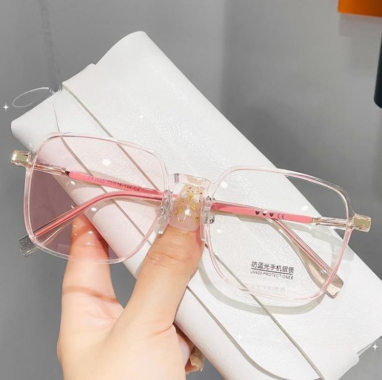 Trendy Fashionable Reading Glasses Women Anti Blue Light Eyewear High-definition Unisex Transparent Frame Eyeglasses
