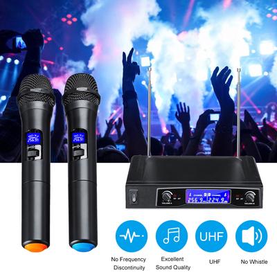 Microfoane Karaoke UHF Set de sistem de microfon dublu portabil fără fir profesional