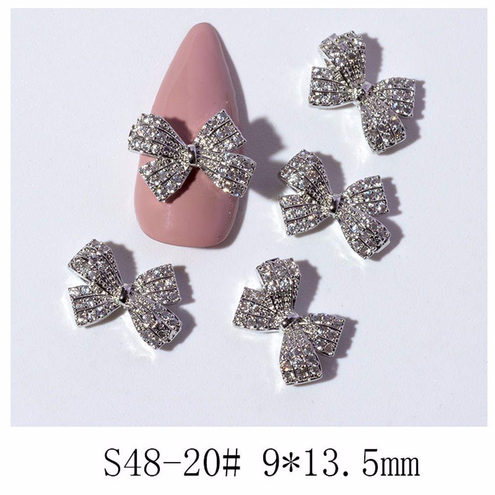 Pearl Crystal Butterfly Nail Jewelry Bow Nail Rhinestones Manicure Tools DIY Nail Art Decorations