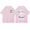Unisex Women Cotton T-Shirt Japanese Kanji Funny Cat Printed T Shirt Harajuku Casual Short Sleeve Tshirt Streetwear Trend Tee Tops
