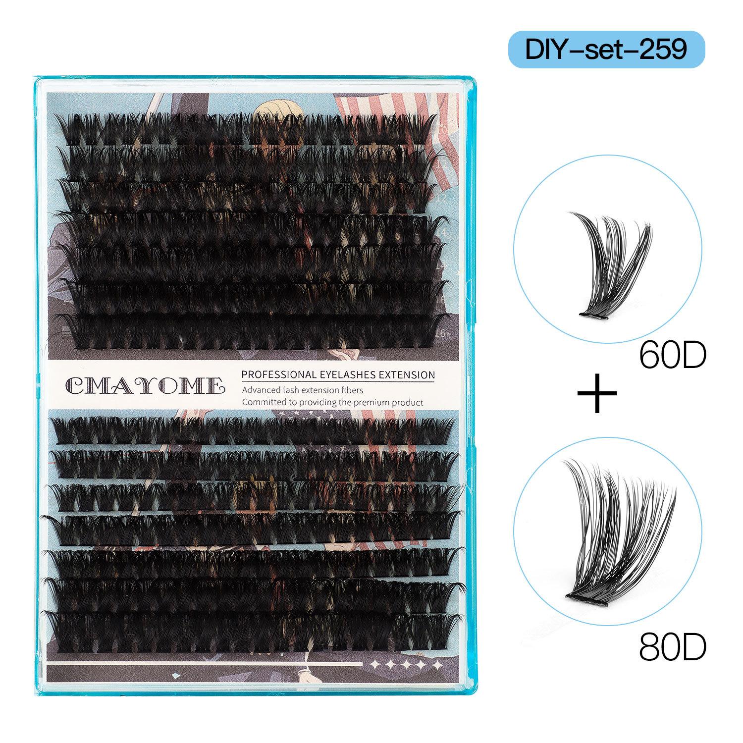 

266 Clusters Of Thick D-Song Single Cluster False Eyelashes 10-16Mmdiy Segmented Multi-Haired Eyelashes