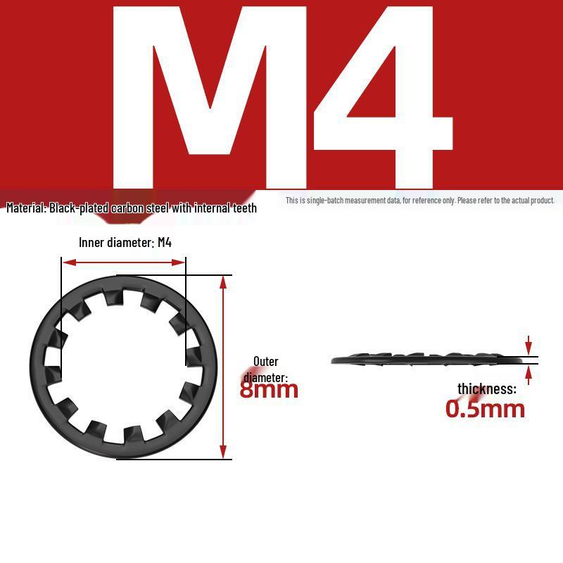 Carbon Steel Zinc-Plated Lock Washer with Inner and Outer Teeth