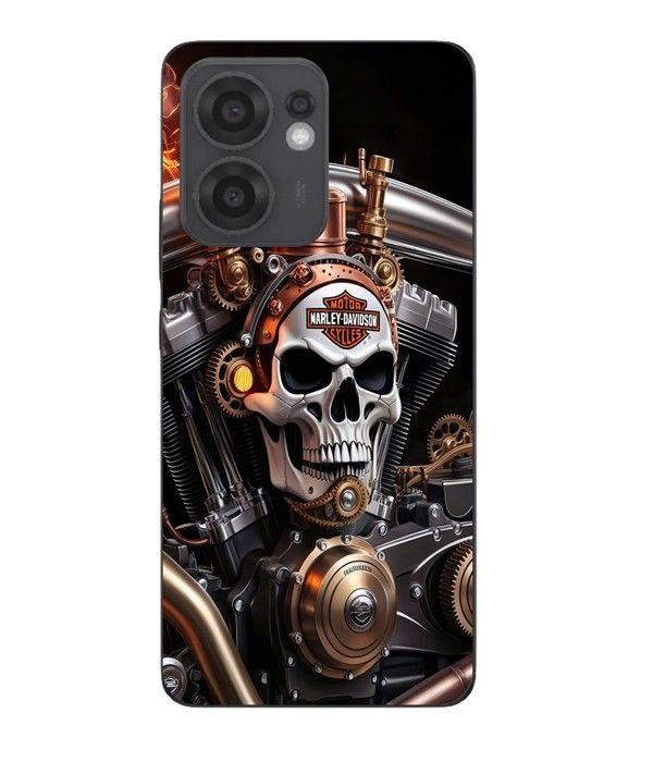Coque Maniacase Pour Oppo Reno 13F Harley Davidson Tête de mort mécanique