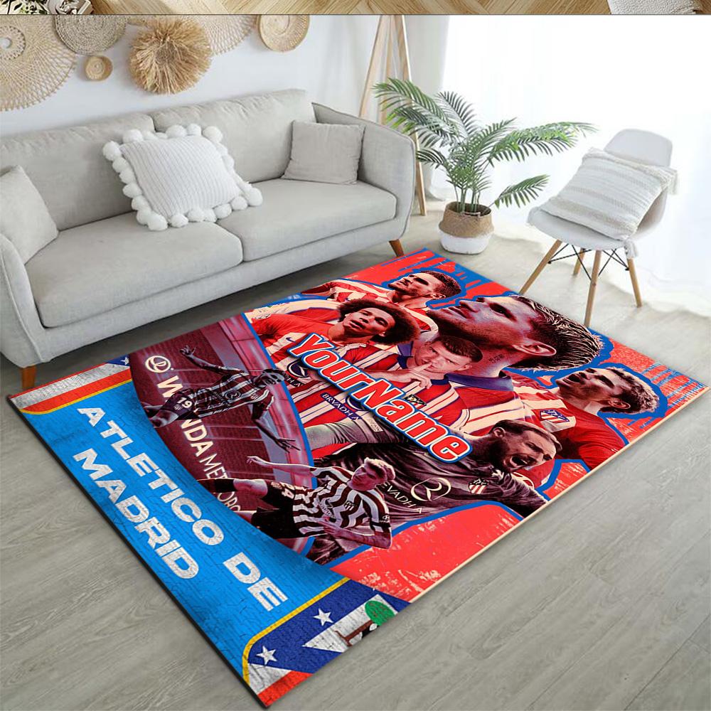 Atletico Madrid Customize Your Name Floor Rug Office Rug Suitable for Dormitory Hallway Entryway Decorate room Anti-slip Rug Office home decor
