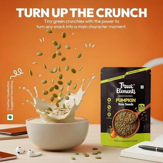 True Elements Pumpkin Seeds 250g - Raw Pumpkin Seeds for Eating | Immunity Booster and Protein Rich Seeds | Healthy Diet Snacks | Weight Management