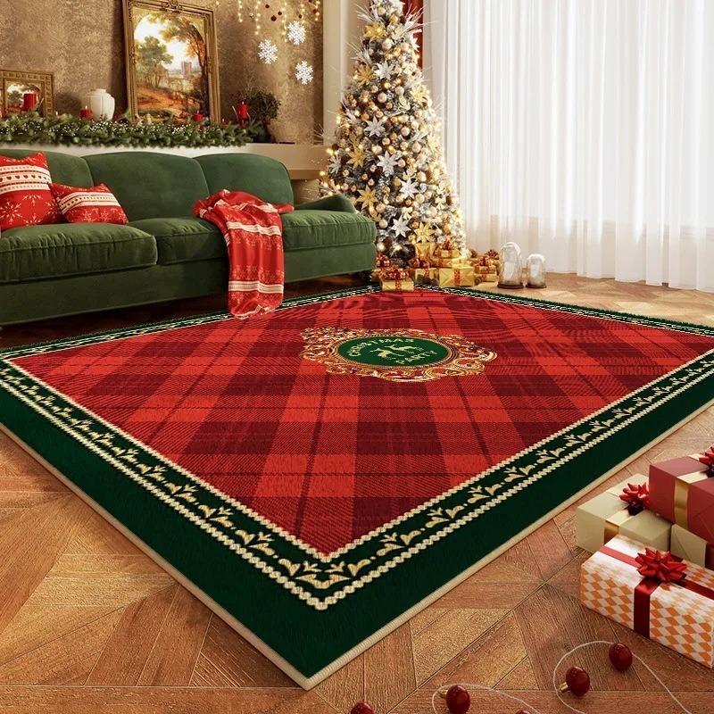 Weihnachtsbaum Großer Teppich für Zuhause Wohnzimmer Schlafzimmer Sofa Fußmatte Dekor Kinder Spielbereich Teppich Rutschfeste Bodenmatte