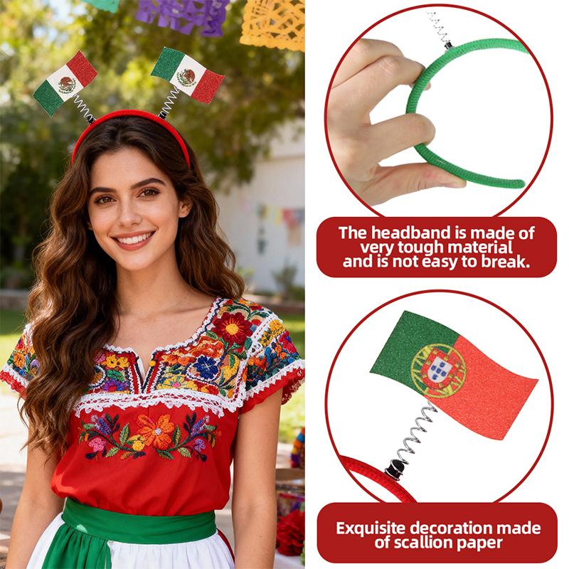National Flag Headband Decoration ball game Fan Party Decoration Headband National Flag Headband Hair Accessories For Woman Man