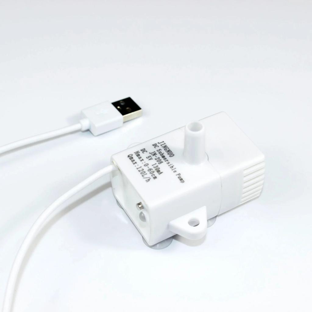 JN-206 DC/USB 5V Onderwater Pomp - 120L/u Borstelloze Huisdierenfontein voor Aquarium/Katten Drinkbakken met LED & Automatische Uitschakeling