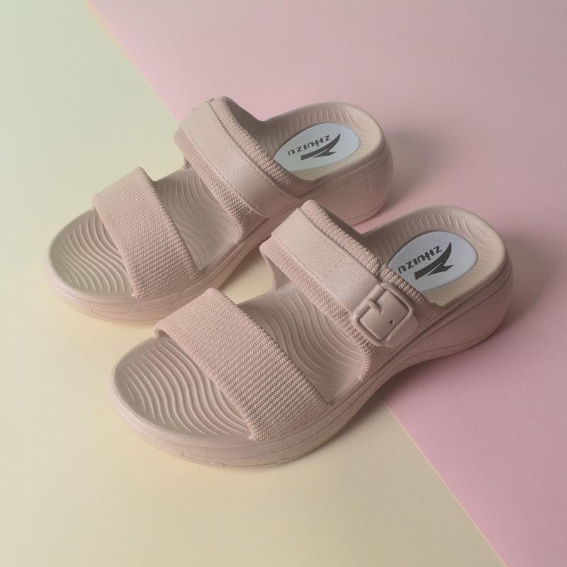 Summer Thick Bottom Slope Heel Women's Sandals Plastic Home Straw Non Slip Comfortable Waterproof Versatile Women's Shoes Slippers