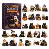 Halloween Advent Calendar Dog Cat Calendar, 24-Day Acrylic Figure Countdown Set Holiday Box with Witch Pumpkin Ghost Outfits, Collectible Desk Display