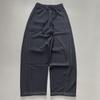 Women's Slimming Lazy Style Drawstring Elastic Waist Loose Leg Casual Pants with Pockets - New Spring Arrival In Black and Dark Blue.