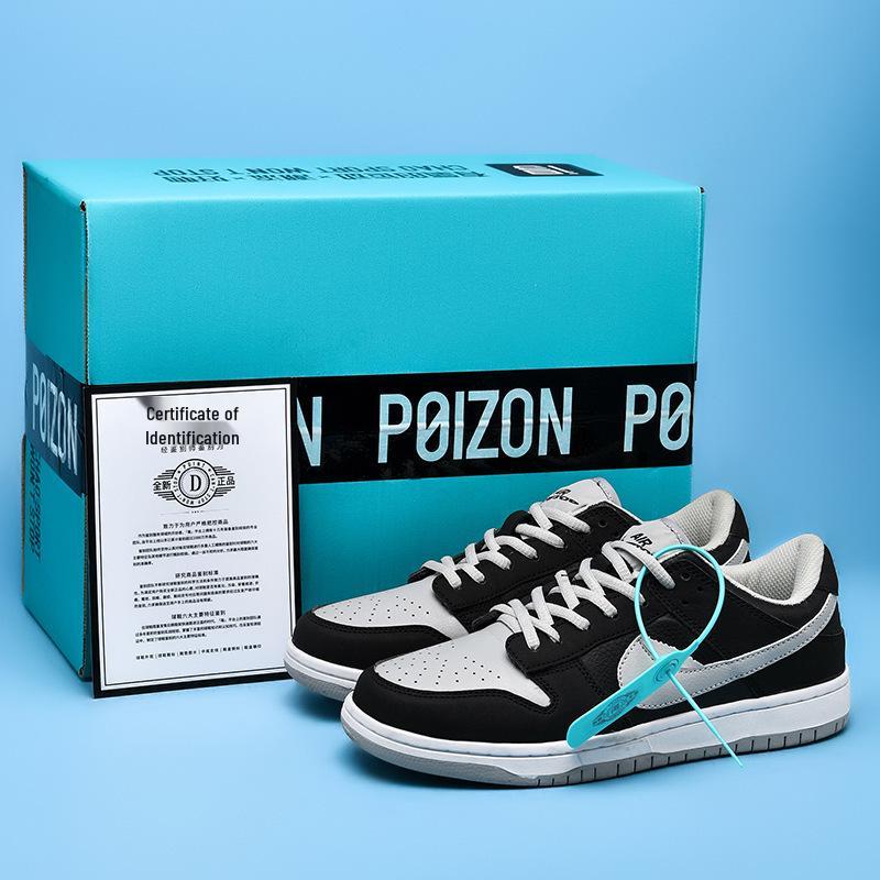 Pánské AJ1 Low-Top černé a bílé Panda Dunk Skate boty a dámské tenisky Air Force One