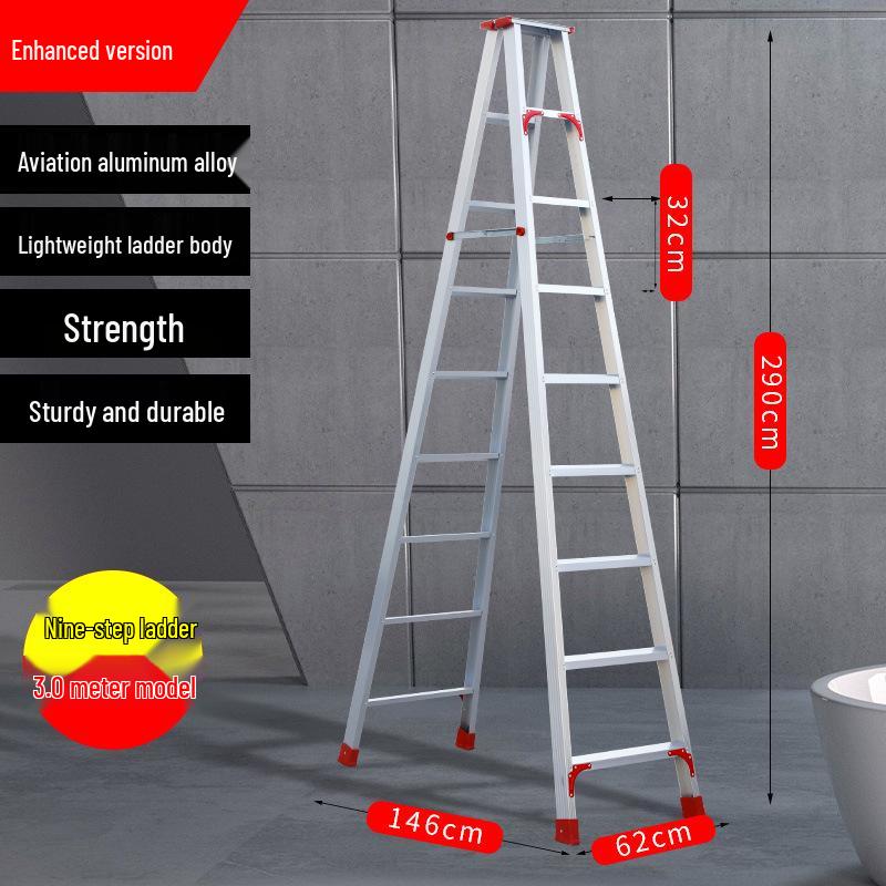 2M Multifunctional Aluminum Alloy Foldable A-frame Telescopic Ladder for Indoor Climbing