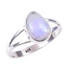 Inel din argint 925 lucrat manual cu piatră lunară naturală curcubeu, mărimea 9 n5l90