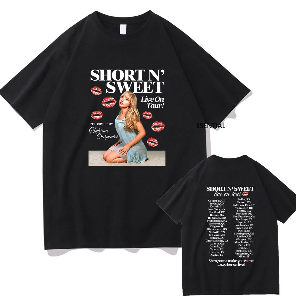 

Sabrina Carpenter Short N Sweet Album T Shirt Men_women Clothing Fashion Vintage Unisex Graphic T Shirts Kawaii Soft Clothes M