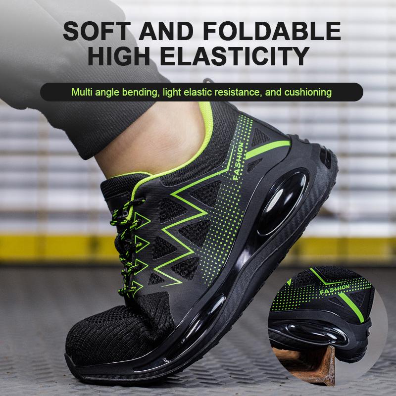Arbeitssicherheitsschuhe für Herren, atmungsaktive Arbeits-Sneaker, Stahlkappen-Schuhe, durchtrittsichere Sicherheitsschuhe, unzerstörbare Schuhe