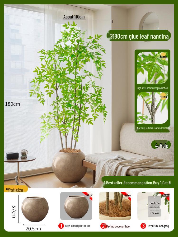 Nandina Bionics Artificial Tree: Elegant Indoor Decor, Large Potted Floor Plant