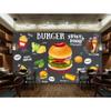 Burger Tapete Western Fast Food Restaurant Hintergrund Wandbild 3d Snackbar Pizza Industrielle Dekoration Wandpapier