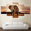 Elephant HD Wallpapers 5 piece Wallpapers modern Modular Poster art Canvas painting for Living Room Home Decor