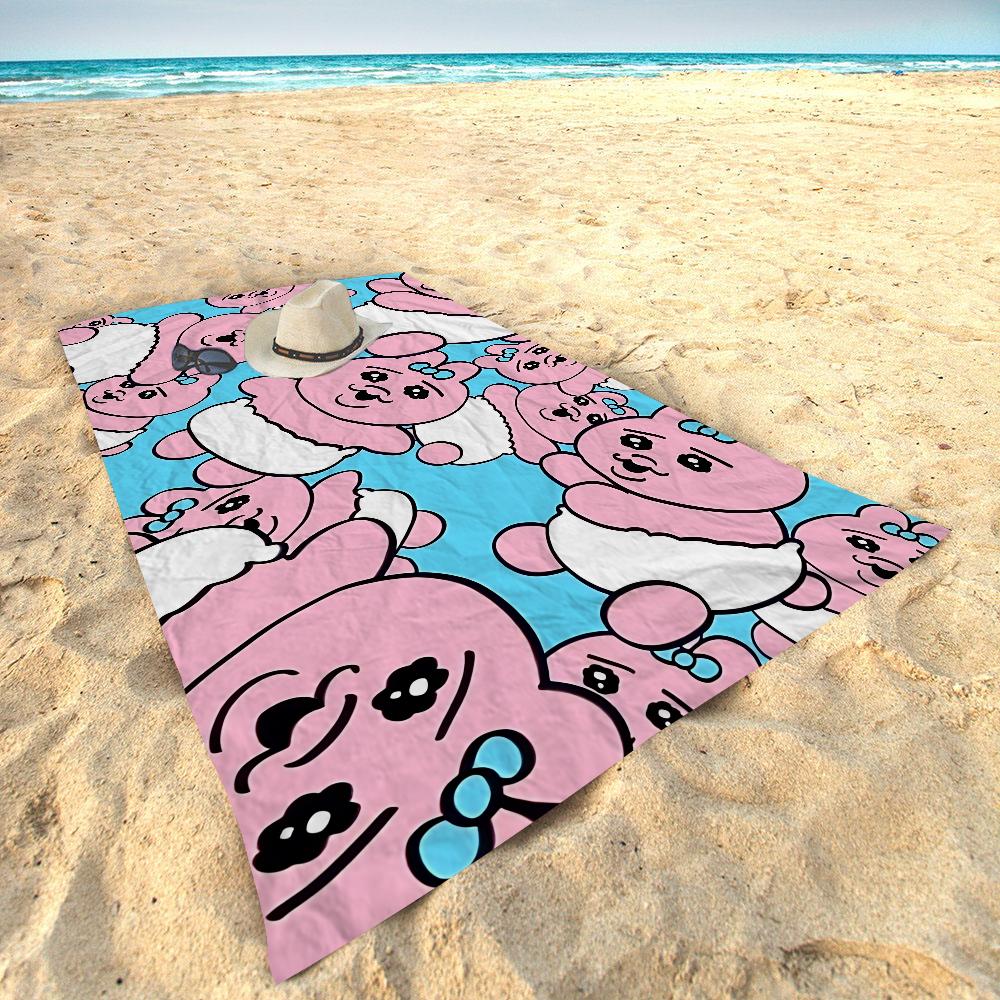 Kawaii O-Opanchu Usagi Beach Towel Cartoon Cute Summer Kids Large Bath Pool Beach Towel Microfiber Absorbent For Swimming Travel