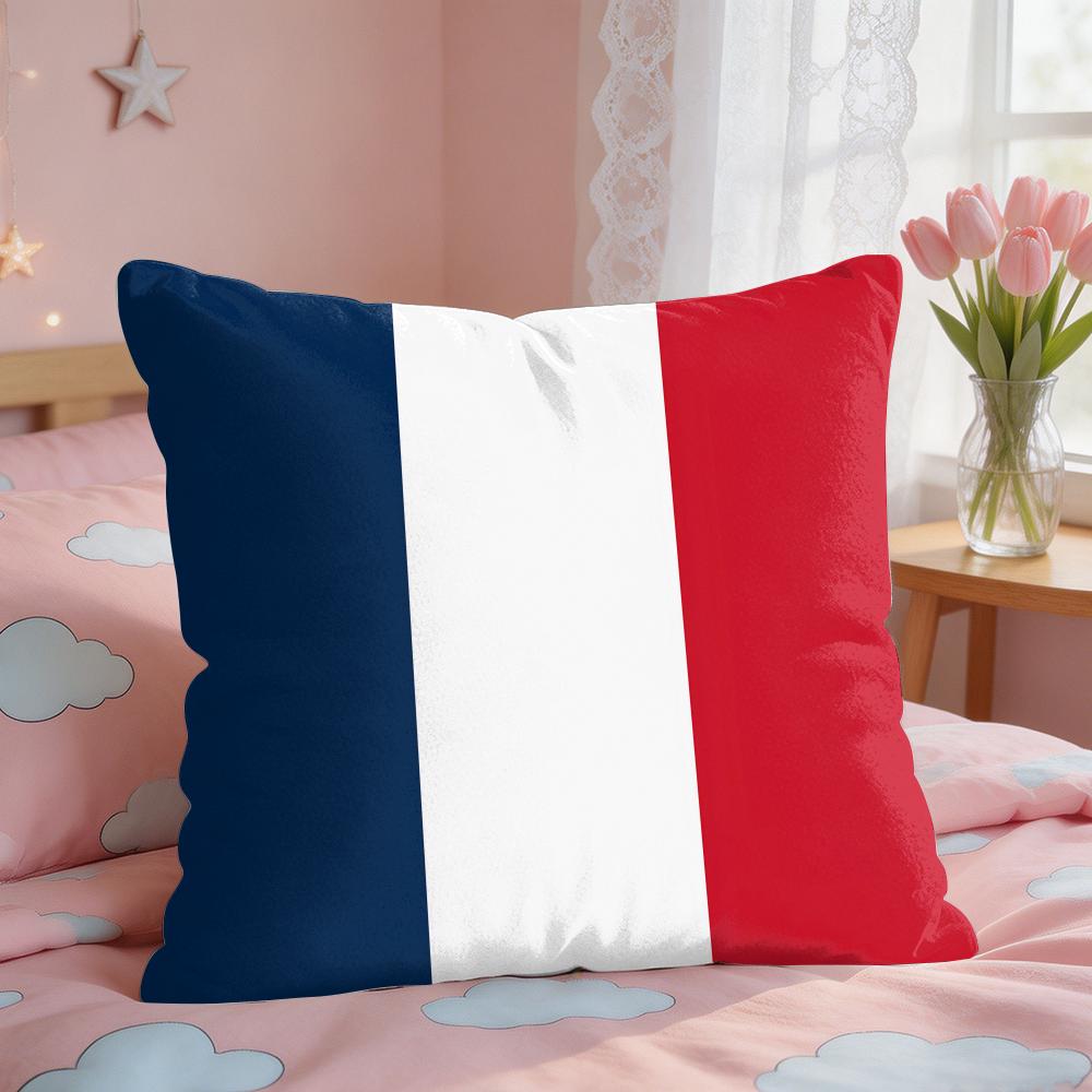 European National Flags Cushion Cover Square Short Plush Pillow Case Living Room Sofa Home Decor Funda X