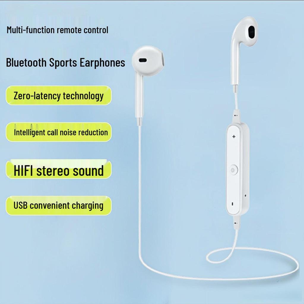S6 Sports Wireless Bluetooth Earbuds with Heavy Bass for Apple & Android