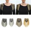 Metal Fringed Epaulettes Cloth Stickers Decoration for Women's Gift Gold /Silver Ultra-flashing Brooch Badge