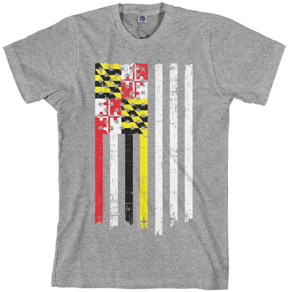 Maryland State American Flag Men's T Shirt US Pride