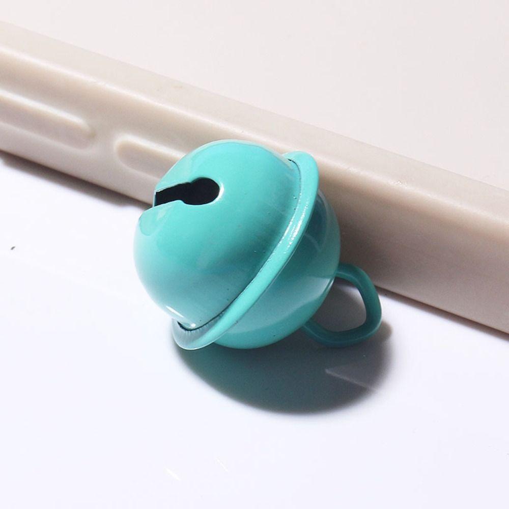 5pcs Candy Color Jingle Bells Metal Beads 18mm Metal Bell Ring Pendant  Keyring