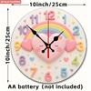 Rainbow Love Heart Wall Clock. Playful Design for Living Room or Bedroom. Battery-powered.