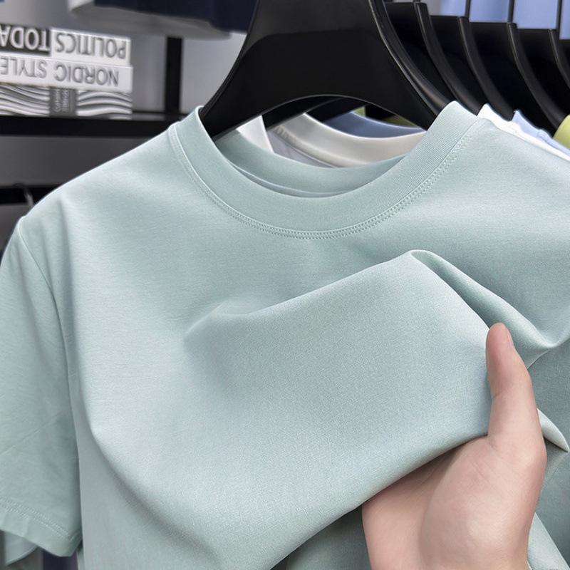 Rundhals Herren Kurzarm Oberteil T-Shirt Lässig
