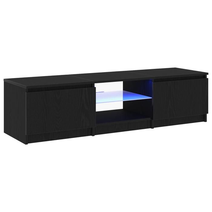 Έπιπλο TV - vidaXL - Μαύρη Δρυς - Πολύχρωμα LED - 140x40x35,5 εκ.