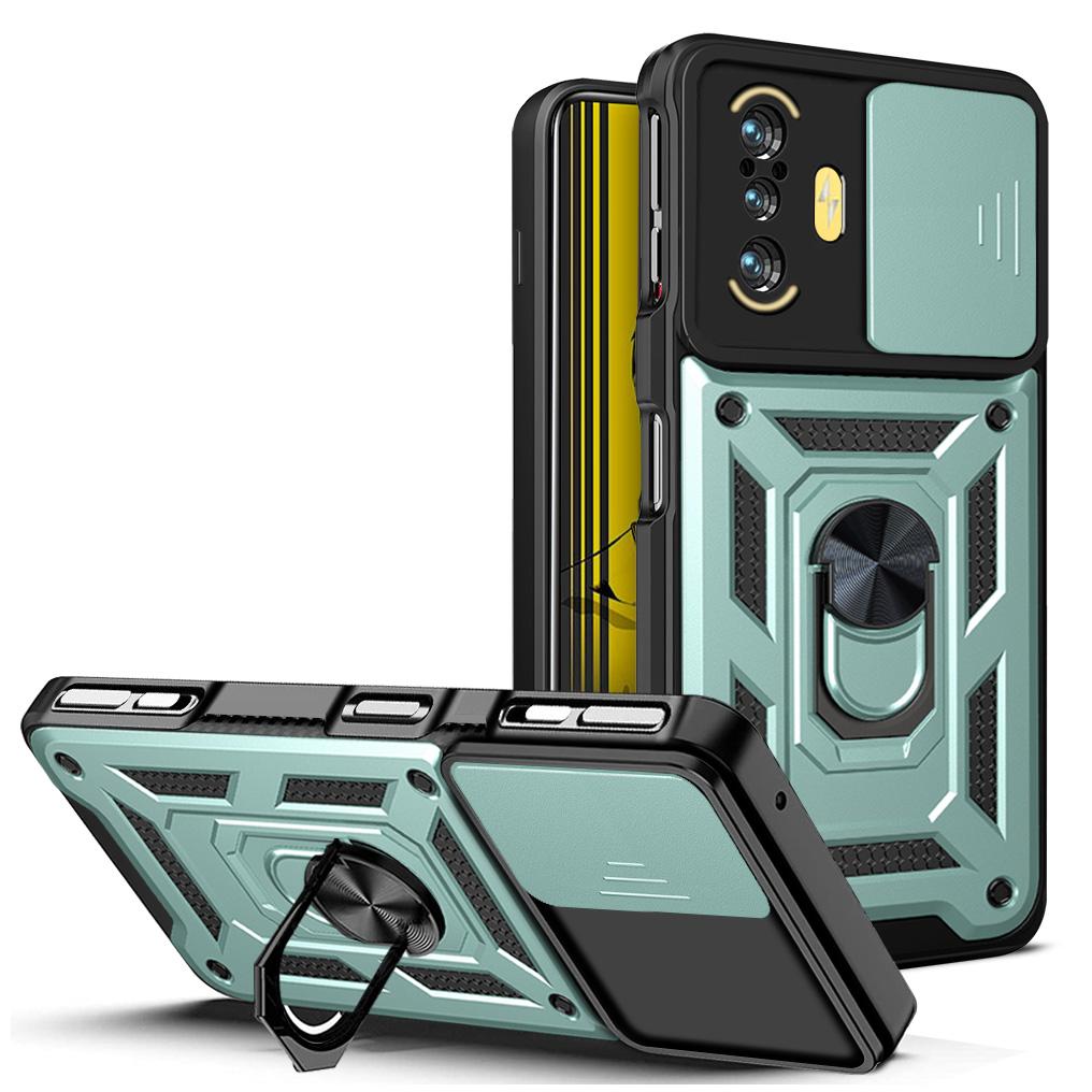 

For Xiaomi Poco F3 GT Case Poco F3 GT Cover Poco F3 GT Magnetic Ring Holder Armor Phone Case Slide Camera Protect Back Cover Poco F3 GT