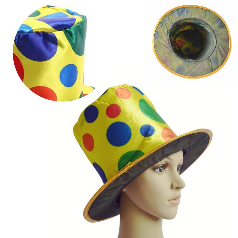 Dot Polka Clown Top Hat Halloween Party Stage Performance Prop Cosplay Accessory