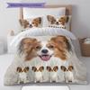 Havanese Papillon Pattern Bedding Quilt Set Quilt Cover Pillowcase Home Decoration Gift (1 * duvet cover + 2 * pillowcase, without core)