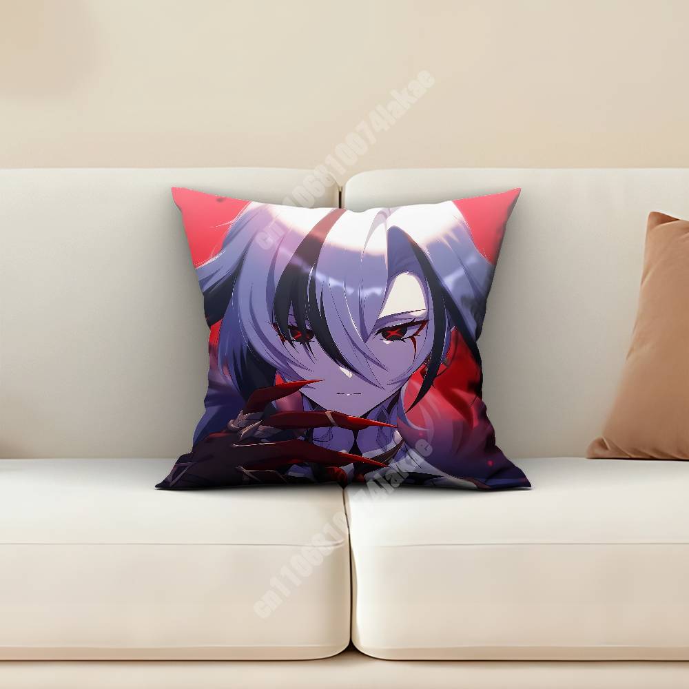 Genshin Impact Arlecchino The Knave Sofa Couch Pillow Cover Cushion Case Cozy Bedroom Accent Studio Furnishing