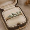 Wedding Engagement Anniversary Promise Gift – Natural Moss Agate Ring, Yellow Gold Plated Nature Inspired Green Gemstone Bridal Jewelry